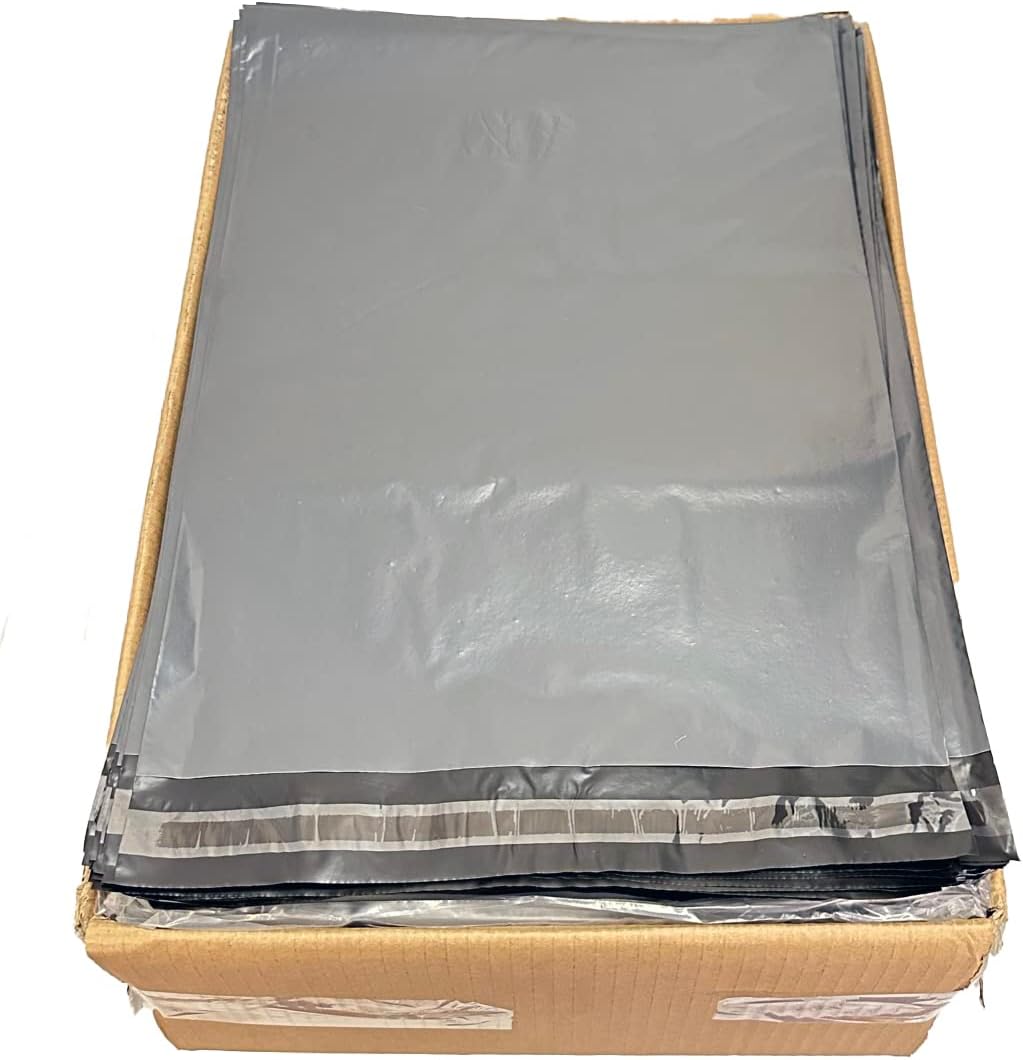 On1shelf Grey Postal Mailing Bags - 60mu Thickness - Durable, Waterproof, 12" x 16" (30x41cm) - 1500 Bags (Box)-2