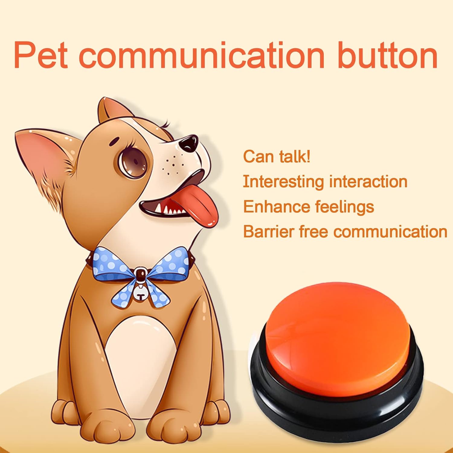 TITA-DONG 4Pcs Dog Button Pet Communication Button, Recordable Dog Training Buttons Dog Speaking Buttons, Dog Training Answer Buzzer Talking Buttons for Dogs Pet Cat Training Family Games-1