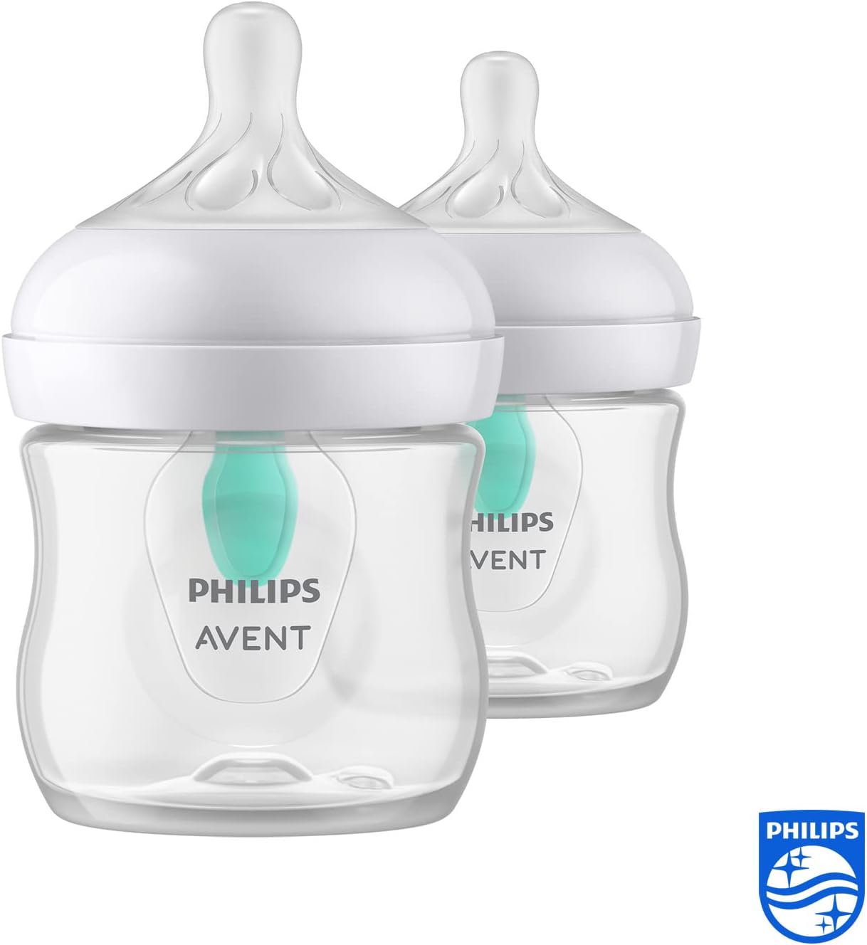 Philips Avent Natural Response Baby Bottle - 2X 125ml Baby Milk Bottle with AirFree Vent, BPA Free for Newborn Babies Aged 0 Months+ (Model SCY670/02)-1