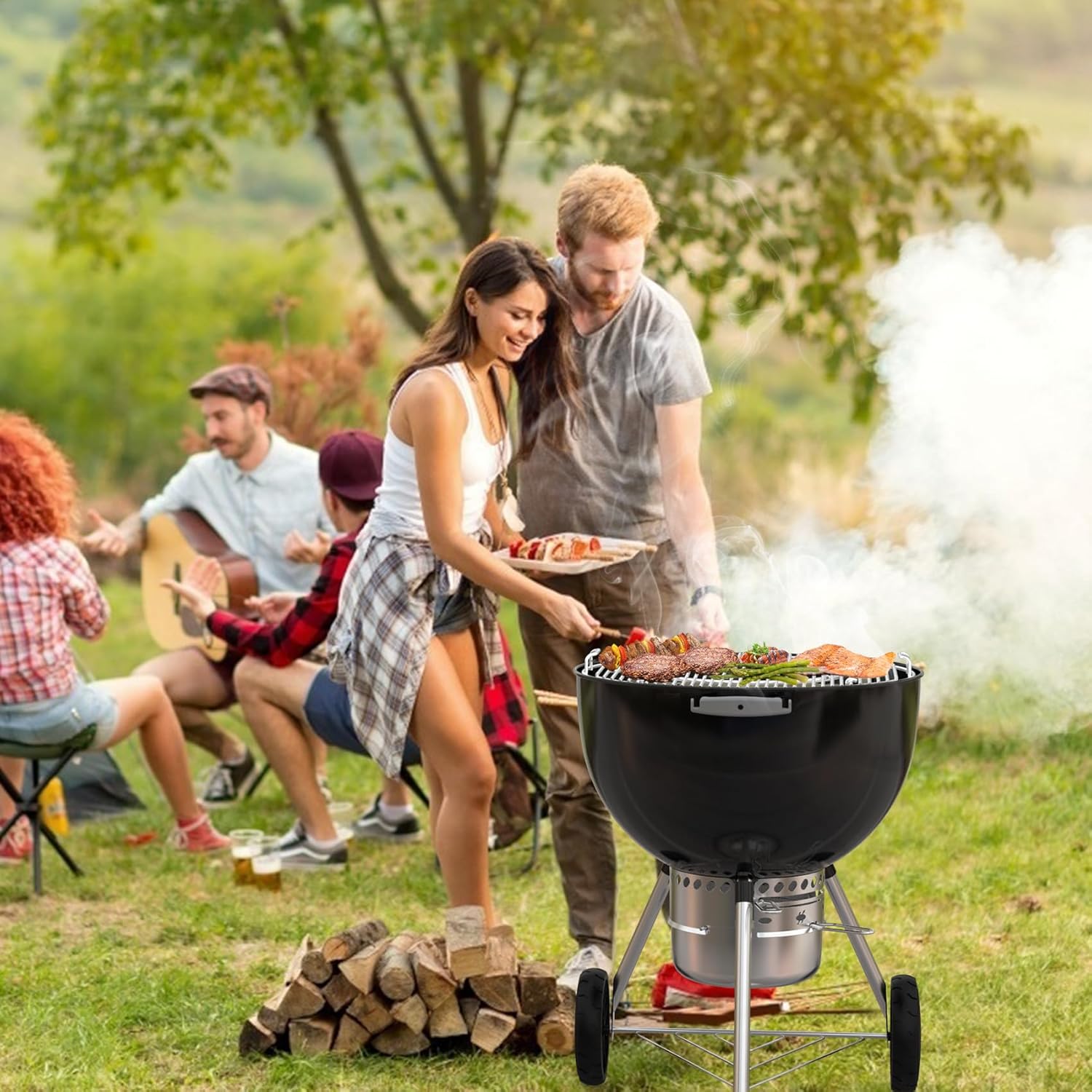 onlyfire Charcoal Firebox Kit,Stainless Steel Charcoal Ash Basket With Ceramic Heat Stone,BBQ Accessories for Weber 22-Inch Kettle Charcoal Grills-7