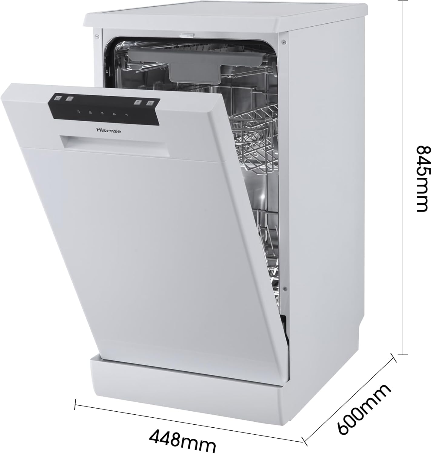 Hisense HS523E15WUK Slimline 10 Places Free Standing Dishwasher White with 30 Minutes Quick Wash [Energy Class E]-1