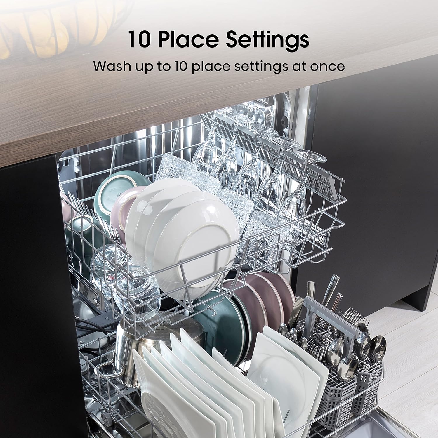 Hisense HS523E15WUK Slimline 10 Places Free Standing Dishwasher White with 30 Minutes Quick Wash [Energy Class E]-3