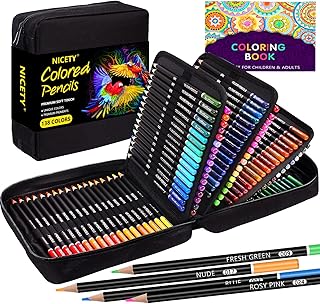 NICETY 138 Colouring Pencils Art Set - Coloured Pencils for Adults Artist Children Professional Pencils Perfect for Drawing Colouring, in Zipper Case