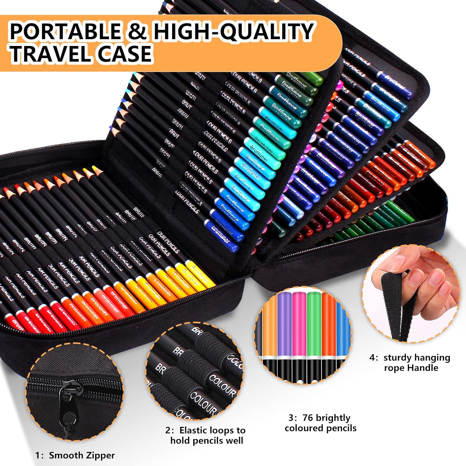 NICETY 138 Colouring Pencils Art Set - Coloured Pencils for Adults Artist Children Professional Pencils Perfect for Drawing Colouring, in Zipper Case-1