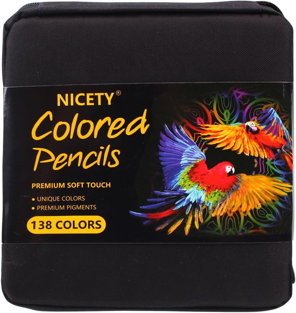 NICETY 138 Colouring Pencils Art Set - Coloured Pencils for Adults Artist Children Professional Pencils Perfect for Drawing Colouring, in Zipper Case-9