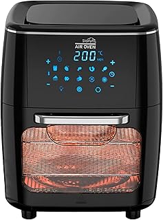 JML 12L Air Fryer Oven - 4 in 1 Rotisserie Airfryer to Cook, Fry, Roast, Bake and Dehydrate, No Oil Fry, Large Touchscreen, 10 Pre Set Modes, Reheat Mode - 2 Air Flow Racks, Cage and Drip Tray