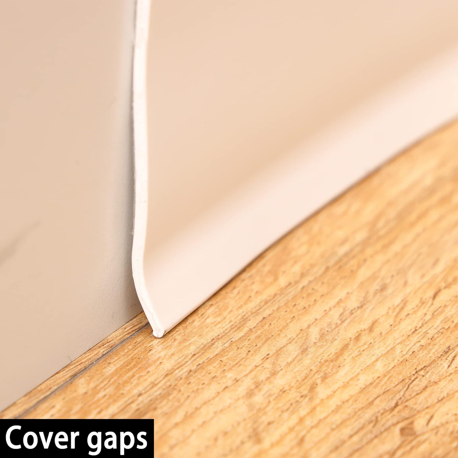 Gaahing Peel and Stick Baseboard Molding Trim, Paintable Vinyl Wall Base Cove Chair Rail Moulding, 6m x 10cm-4