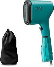 Tefal Pure Pop Slim Handheld Clothes Steamer, No Ironing Board Needed, Ready to Use in 15 Seconds, 70ml Detachable Water Tank, Travel Iron, Garment Steamer, Green, DT2024, Teal