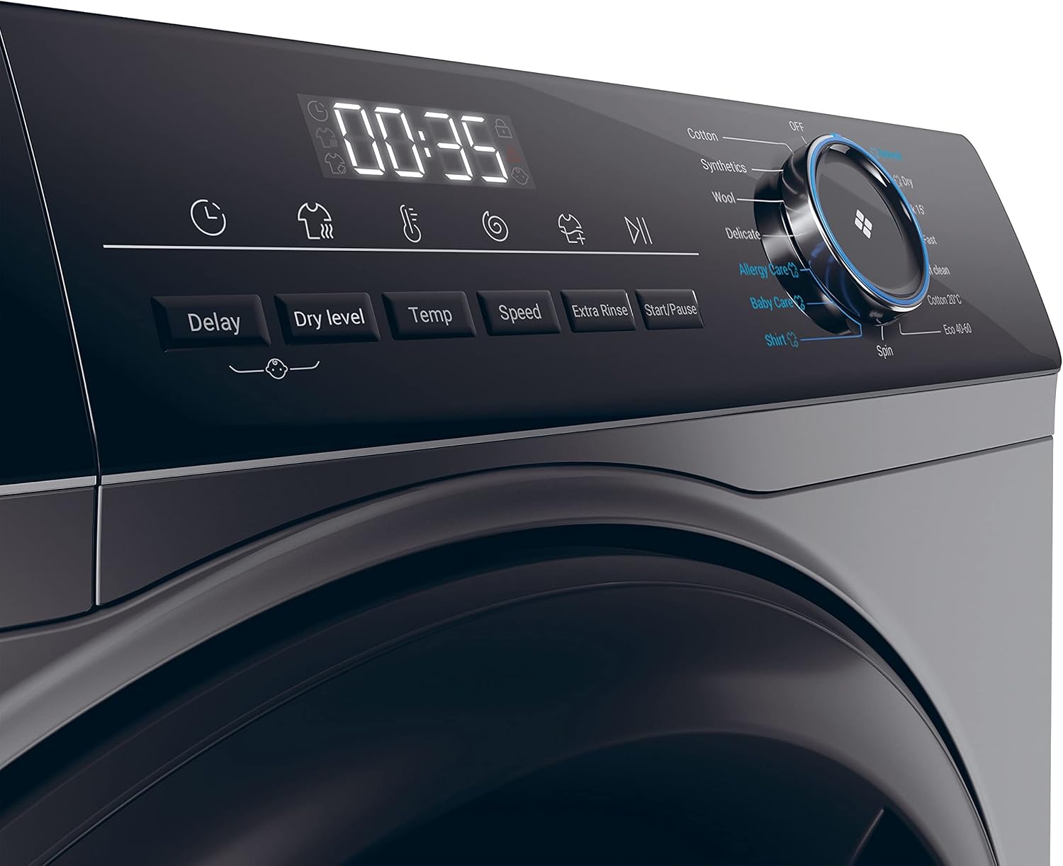 Haier HWD90-B14939S8 Freestanding Washer Dryer, 9kg/6kg Load, 1400RPM, Graphite [Energy Class D]-6