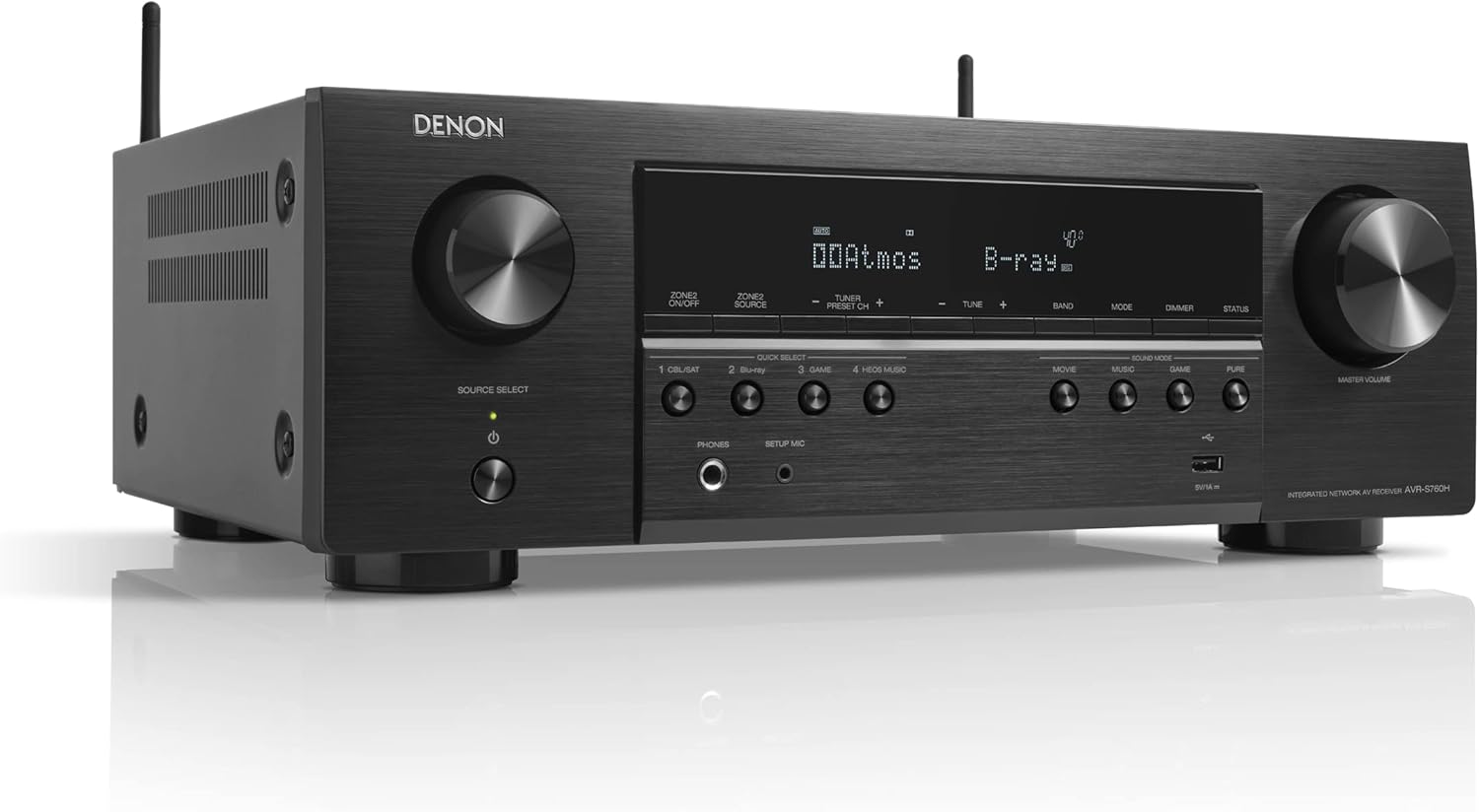 Denon AVR-S760H 7.2ch 8K AV receiver with Dolby Atmos, Dolby Atmos Height Virtualization, DTS:X and DTS Virtual:X, Voice Control and HEOS Built-in Multiroom Audio Technology-0