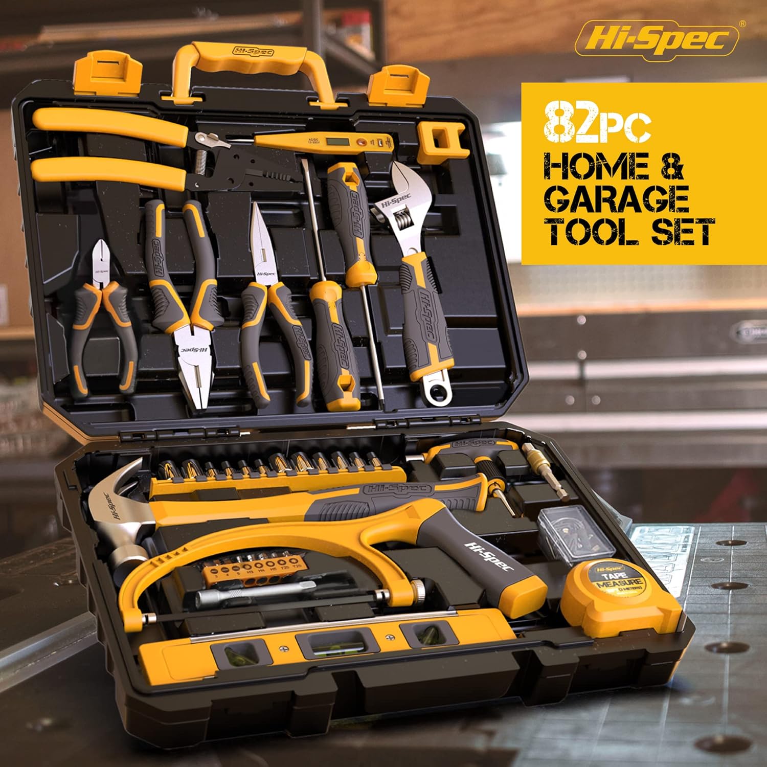 Hi-Spec 82-Piece Home Repair Tool Kit Set .Essential Hand Tools for DIY Repairs, Home Maintenance, and Auto Care-1