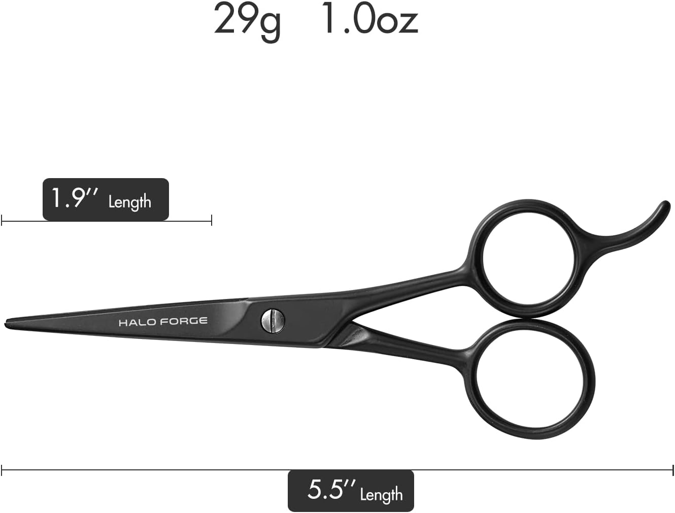 HALO FORGE Beard & Mustache Scissors - Small Straight Stainless Steel Precision Trimming Blade - Sharp Grooming Shears for Personal Care Hair Facial Body - Gift for Women Men - 5.5 Inch-1