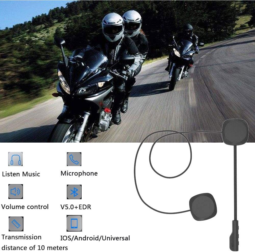 MEETOZ Motorcycle Helmet Bluetooth Headset, 5.0 Moto Helmet Headset Wireless Handsfree Stereo Earphone Motorcycle Helmet, Wireless Helmet Communication Systems For Motor Motorbike-5