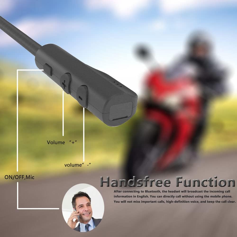 MEETOZ Motorcycle Helmet Bluetooth Headset, 5.0 Moto Helmet Headset Wireless Handsfree Stereo Earphone Motorcycle Helmet, Wireless Helmet Communication Systems For Motor Motorbike-6