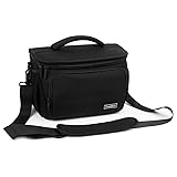 Cwatcun Compact Camera Bag Single Shoulder Crossbody Bag Camera Case Compatible for Canon Nikon Sony SLR DSLR Mirrorless Cameras and Lenses Water Resistant Camera Bag（Large，Black ）