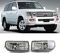 Dreamseek LED Fog Lamps for Toyota Land Cruiser FJ100 1998-2007 Front Bumper Driving Light OE Style Clear Lens with Bulb