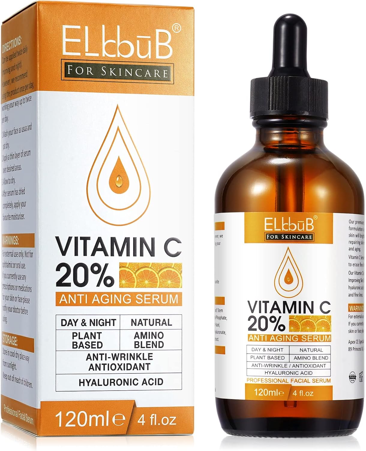 Premium 20% Vitamin C Serum For Face, with Hyaluronic Acid, Retinol & Amino Acids - Boost Skin Collagen, Brighten Hydrate & Plump Skin, Anti Aging & Wrinkle Facial Serum-0