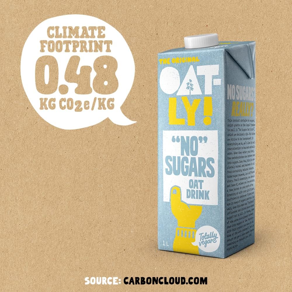 Oatly "No" Sugars Oat Drink 1 Litre (Pack of 6)-2