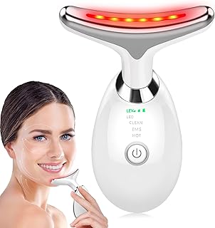 Face Massager 7 Color Facial Massage Anti-Aging Facial Neck Eye Device 7 Mode with 45°C Heat Face Toning Device Skin Care Tools for Women and Man (7 Color Mode)