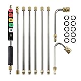 Pressure Washer Extension Wand, ZAYMDO 4000PSI Pressure Washers Extension Rod Replacement Lance Gutter Cleaning Tools for Roof Window Washing, 1/4 Inch Quick Connect