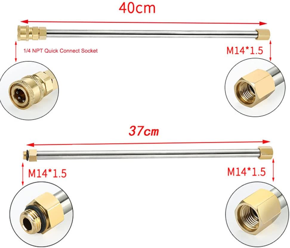 Pressure Washer Extension Wand, ZAYMDO 4000PSI Pressure Washers Extension Rod Replacement Lance Gutter Cleaning Tools for Roof Window Washing, 1/4 Inch Quick Connect-3