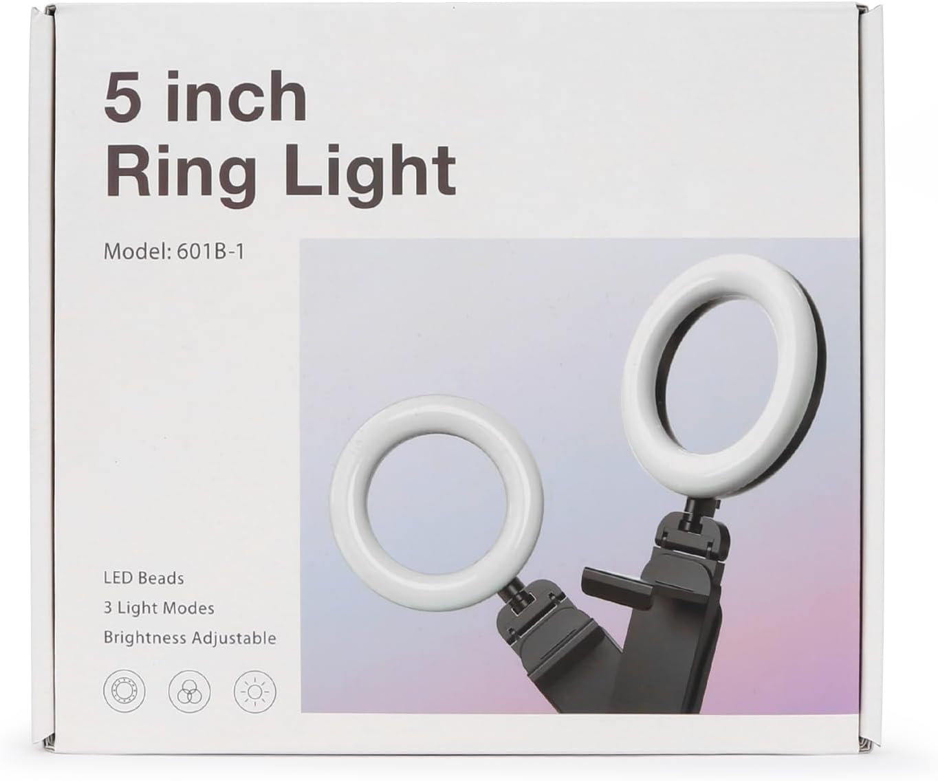 5" Desk Ring Light with Stand, LED Ring Light for Laptop Monitor, Video Conference Lighting, Zoom Meeting Light for Video Calls Selfie Makeup PC Webcam, Phone Holder with Continuous Output Lighting-7