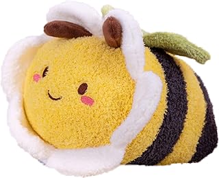 13.9 Inch Fuzzy Flower Bumblebee Stuffed Animal Honey Bee Pulshies with Flower Face and Wings Cuddly Bumble Bee Plush Toy Honeybee Anime Gifts for Kids And Lovers Birthday, Valentines, Christmas