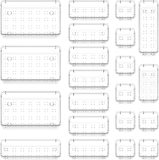 Lifewit Drawer Organizer Set Clear Plastic Desk Drawer Dividers Trays Dresser Storage Bins Separation Box (4 sizes(21 pcs))