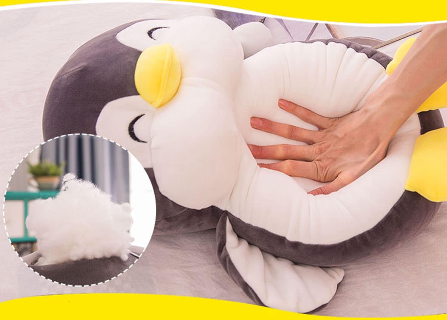 12 Inch Plush Penguin Stuffed Animal Penguin Hugging Pillow with Smile Face Cuddly Penguin Pillow Plushies Toy Penguin Huggable Anime Gifts for Kids And Lovers In Birthday, Valentines, Christmas...…-5