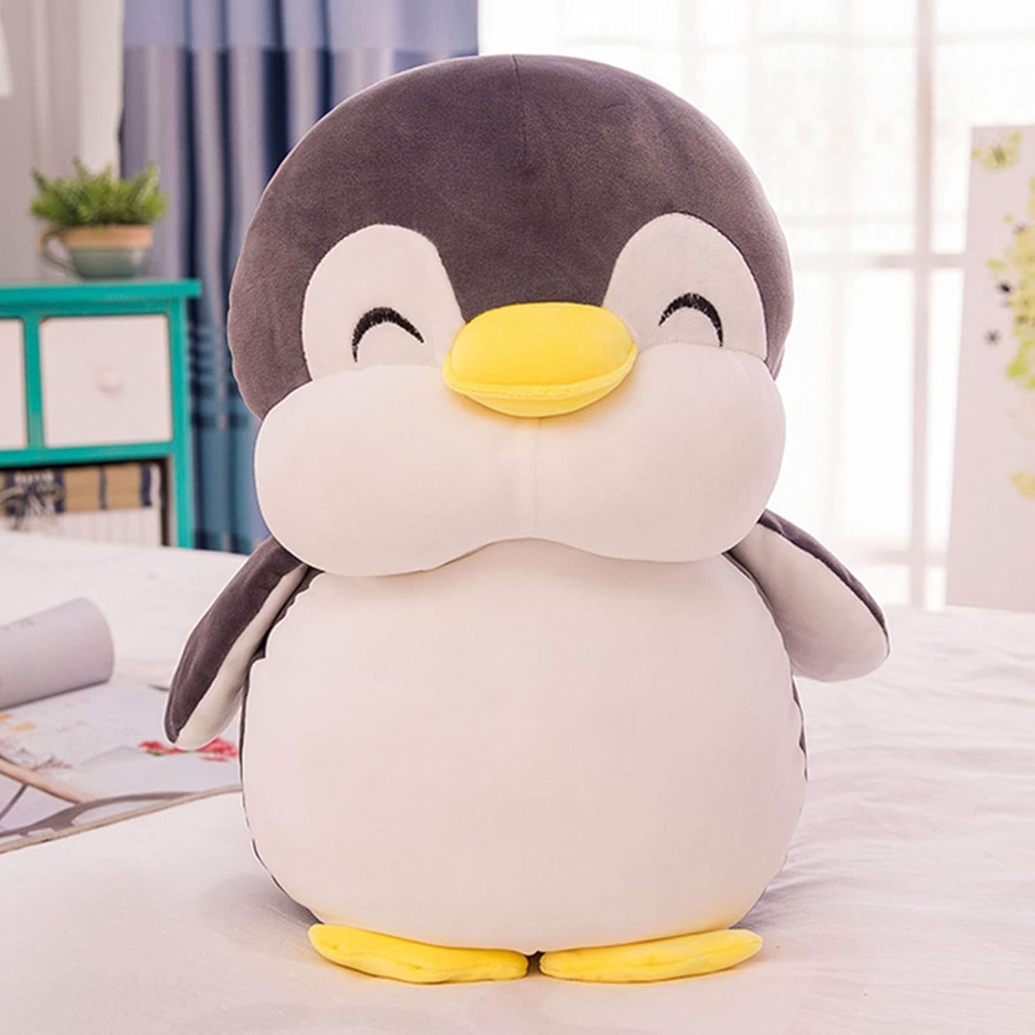 12 Inch Plush Penguin Stuffed Animal Penguin Hugging Pillow with Smile Face Cuddly Penguin Pillow Plushies Toy Penguin Huggable Anime Gifts for Kids And Lovers In Birthday, Valentines, Christmas...…-6