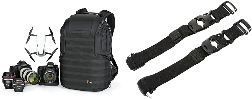 Lowepro ProTactic 450 AW II Black Pro Modular Backpack with All Weather Cover & ProTactic Quick Straps Modular Accessory for ProTactic 350 AW II/450 AW II Backpacks LP37184-0