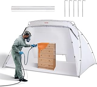 VEVOR Spray Paint Shelter, 10x7x6ft Portable Spray Paint Tent with Built-In Floor & Mesh Screen, Foldable Pop Up Paint Booth for Furniture Large DIY Hobby Tool Painting Station