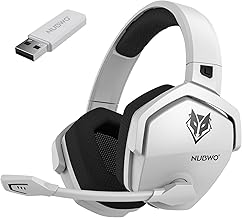 NUBWO G06 Dual Wireless Gaming Headset with Microphone for PS5, PS4, PC, Mobile, NS: 2.4GHz Wireless + Bluetooth - 100 Hr Battery - 50mm Drivers - White