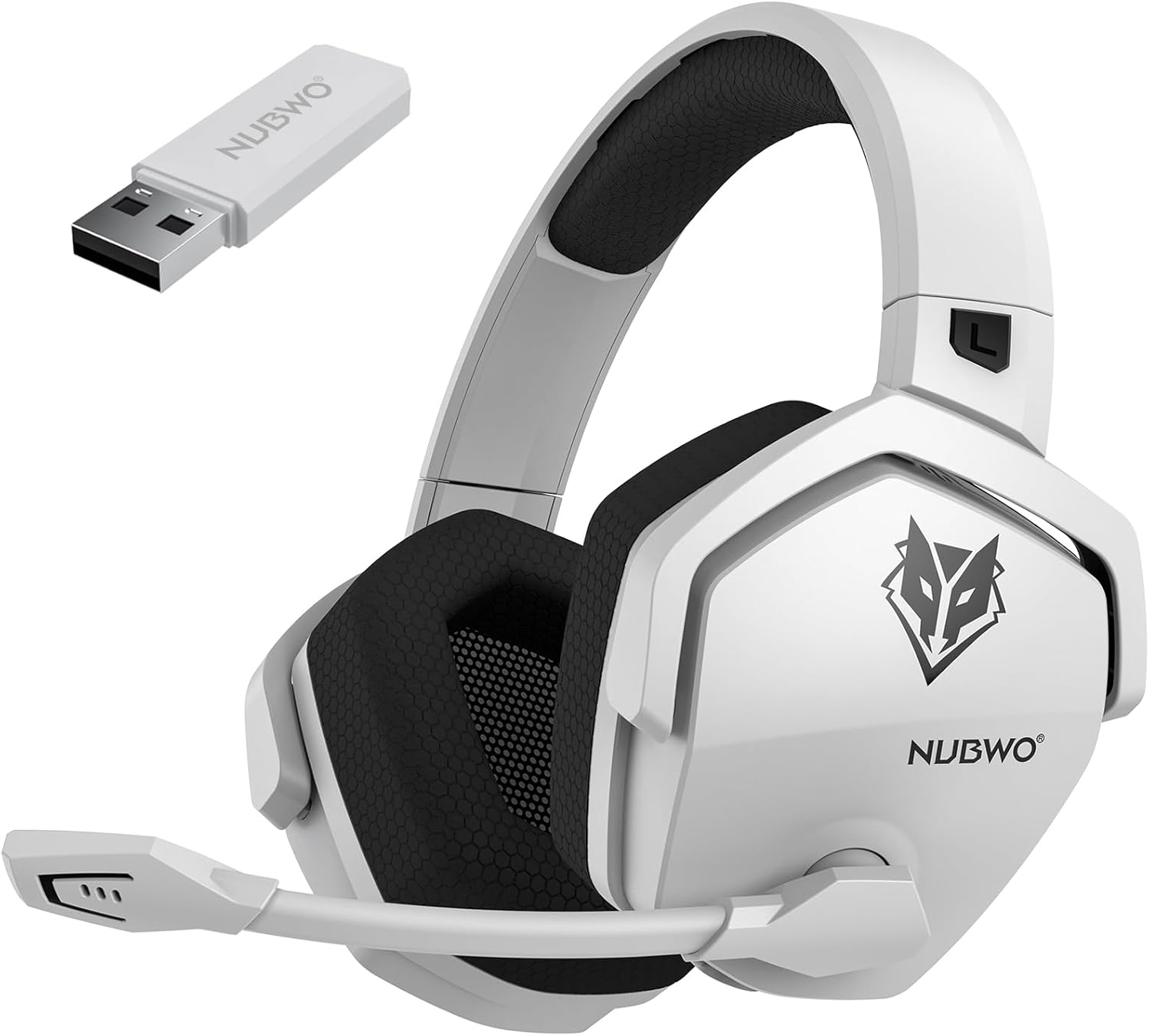 NUBWO G06 Dual Wireless Gaming Headset with Microphone for PS5, PS4, PC, Mobile, NS: 2.4GHz Wireless + Bluetooth - 100 Hr Battery - 50mm Drivers - White-0