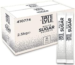 Tate & Lyle Fairtrade Granulated White Sugar Sticks| Natural Taste of Pure Cane Sugar| 1000 Sticks | 2.5kg