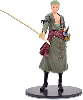 Hilloly One Piece Figures, One Piece Roronoa Zoro Action Figures, Anime One Piece Ornaments Cake Toppers Toys Figures Collection Model Figurine Decorations for Kids Boy Birthday Party Supplies 16 CM