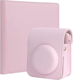 256 Pockets Mini Photo Album with Camera Case for Instax Mini 12 Camera (Pink)