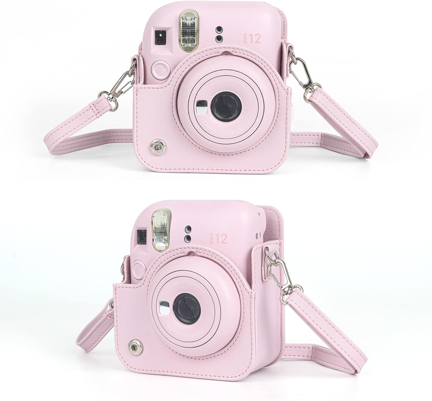 256 Pockets Mini Photo Album with Camera Case for Instax Mini 12 Camera (Pink)-4