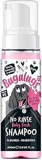 Bugalugs No Rinse Baby Powder Dog Shampoo – Dog coat Dry shampoo quick dog bath for dogs for itchy dog skin relief. Puppy Professional groom baby powder dog spray foam