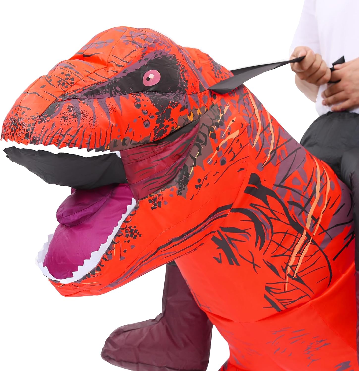 Rafalacy Inflatable Dinosaur Costume for Adult Blow up Ride-on T-rex Costume Funny Halloween Party Costume Dino Party Fancy Dress-5