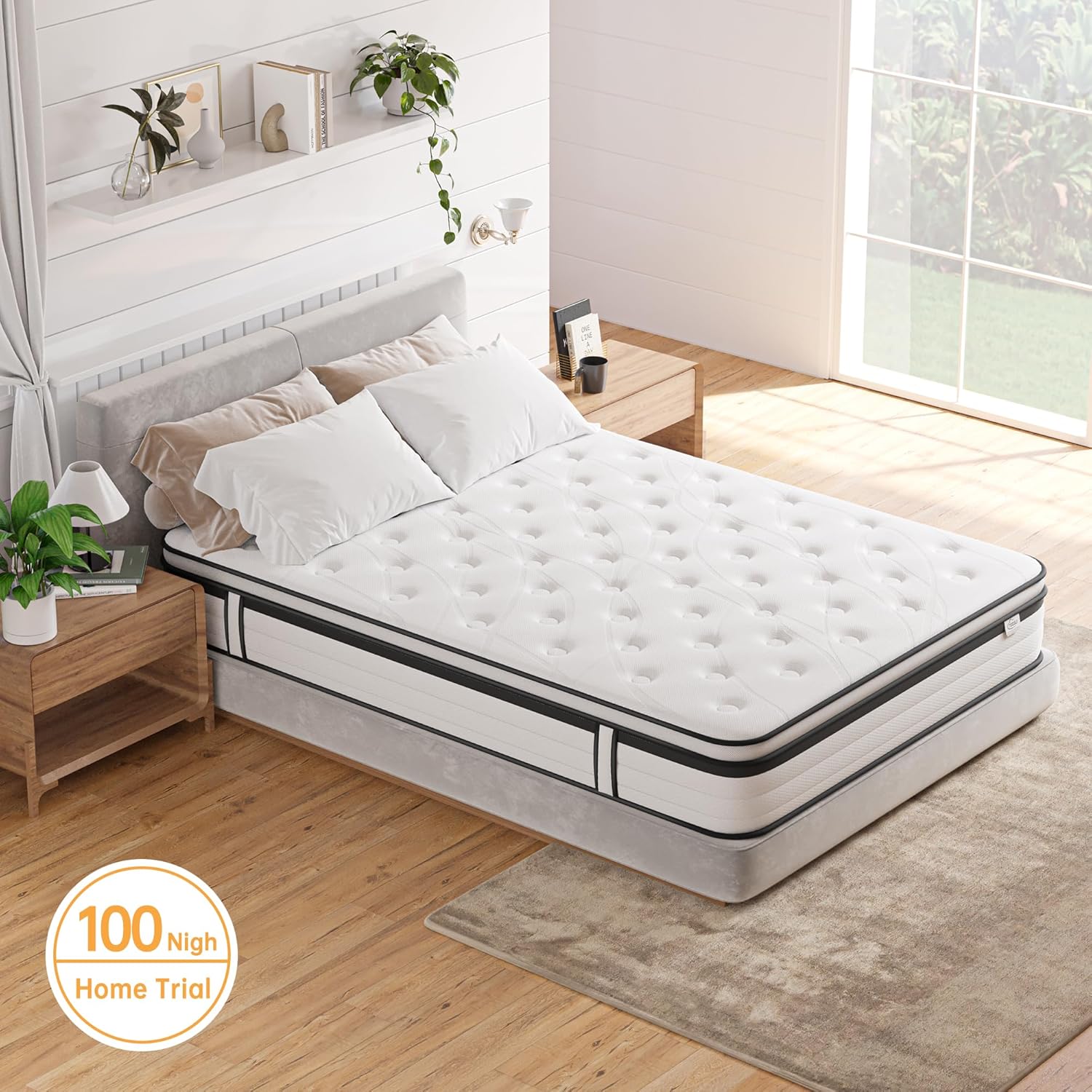 TeQsli Small Double Mattress 4FT, 10.6 Inch Gel Memory Foam Pocket Sprung Orthopedic Mattress Edge Support & Motion Isolation Spring Hybrid Small Double Mattress Medium Firm Feel 120x190x27cm-6