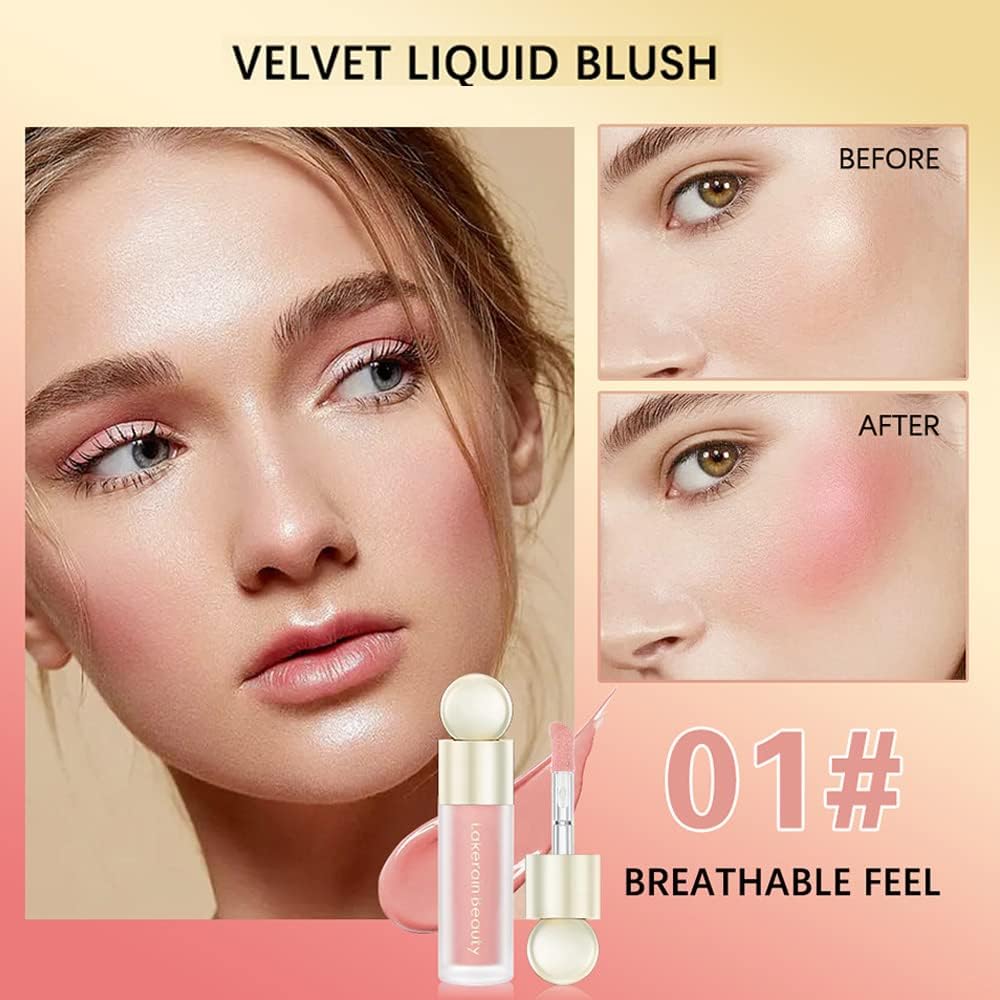 Liquid Blush - Soft Cream Liquid Blush Makeup/Lip and Cheek Blush Tint/Skin Tint Blush/Dewy Face Blush for Cheeks (#01)-1