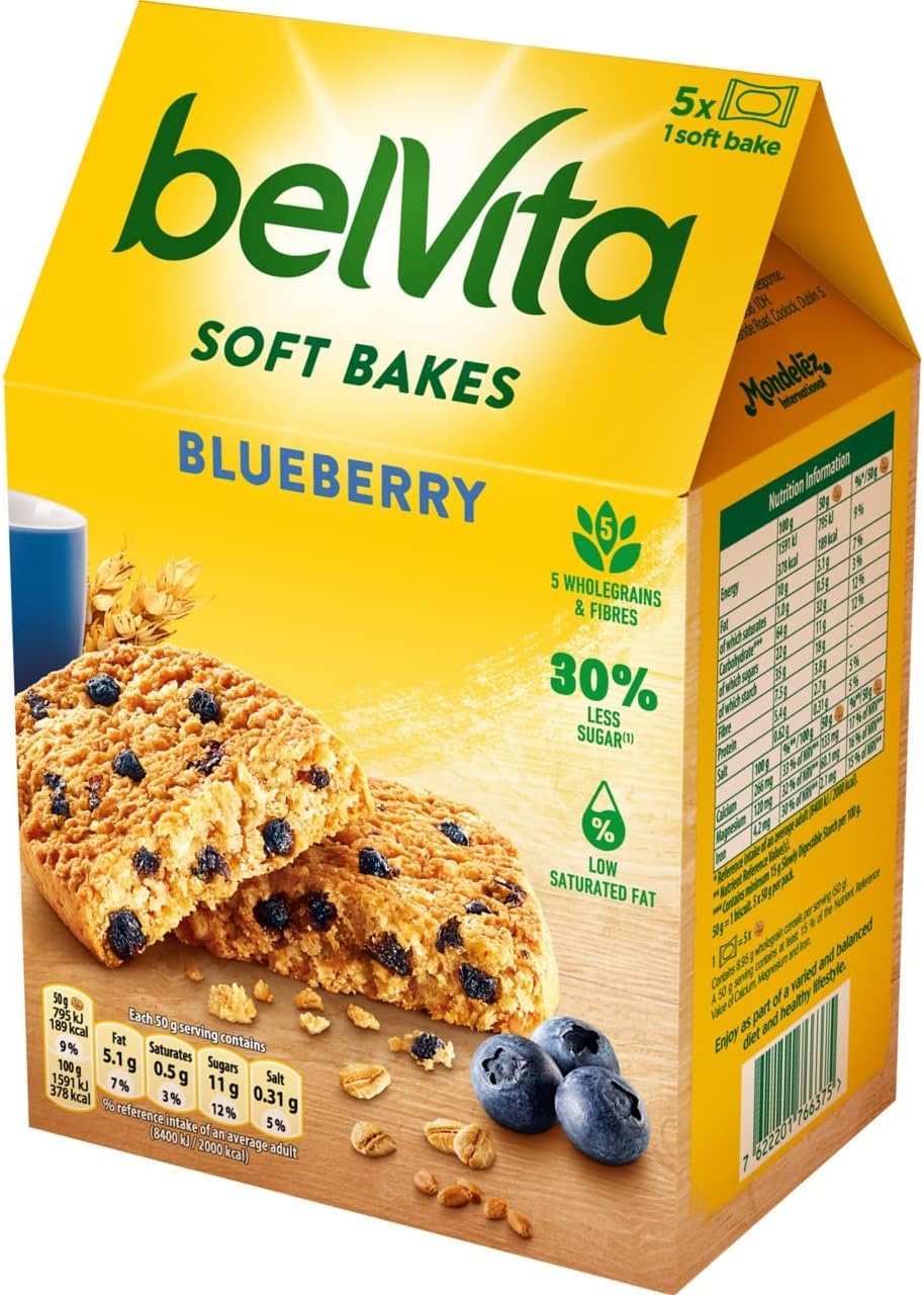 Belvita Breakfast Biscuits Soft Bakes Filled Blueberry, 250g-2