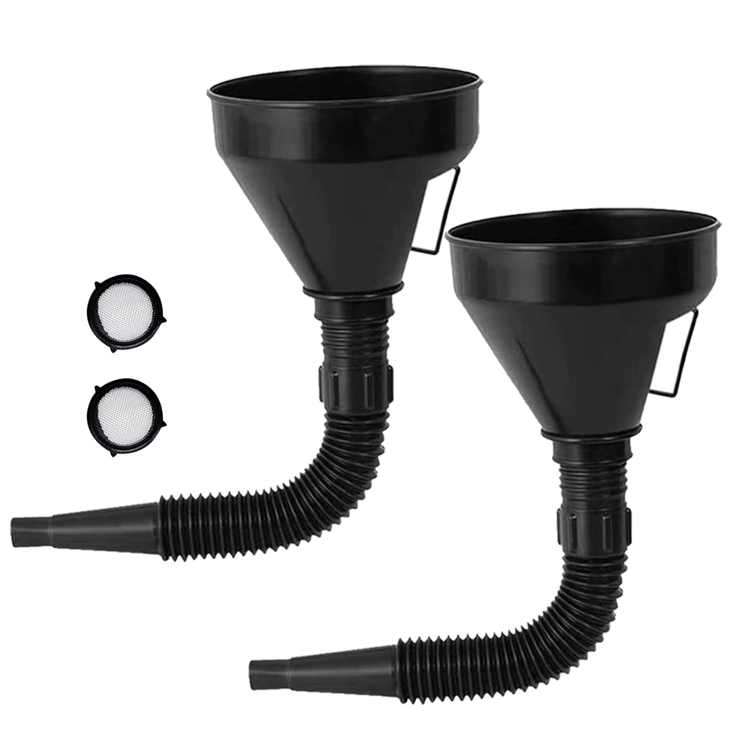 xinsheng 2 Pcs Fuel Funnel with Filter Diesel Adblue Funnel Plastic Funnel Set Universal Car Gasoline Fuel Petrol oil Funnel with Detachable Spout Funel for Motorcycle Car Automotive-0