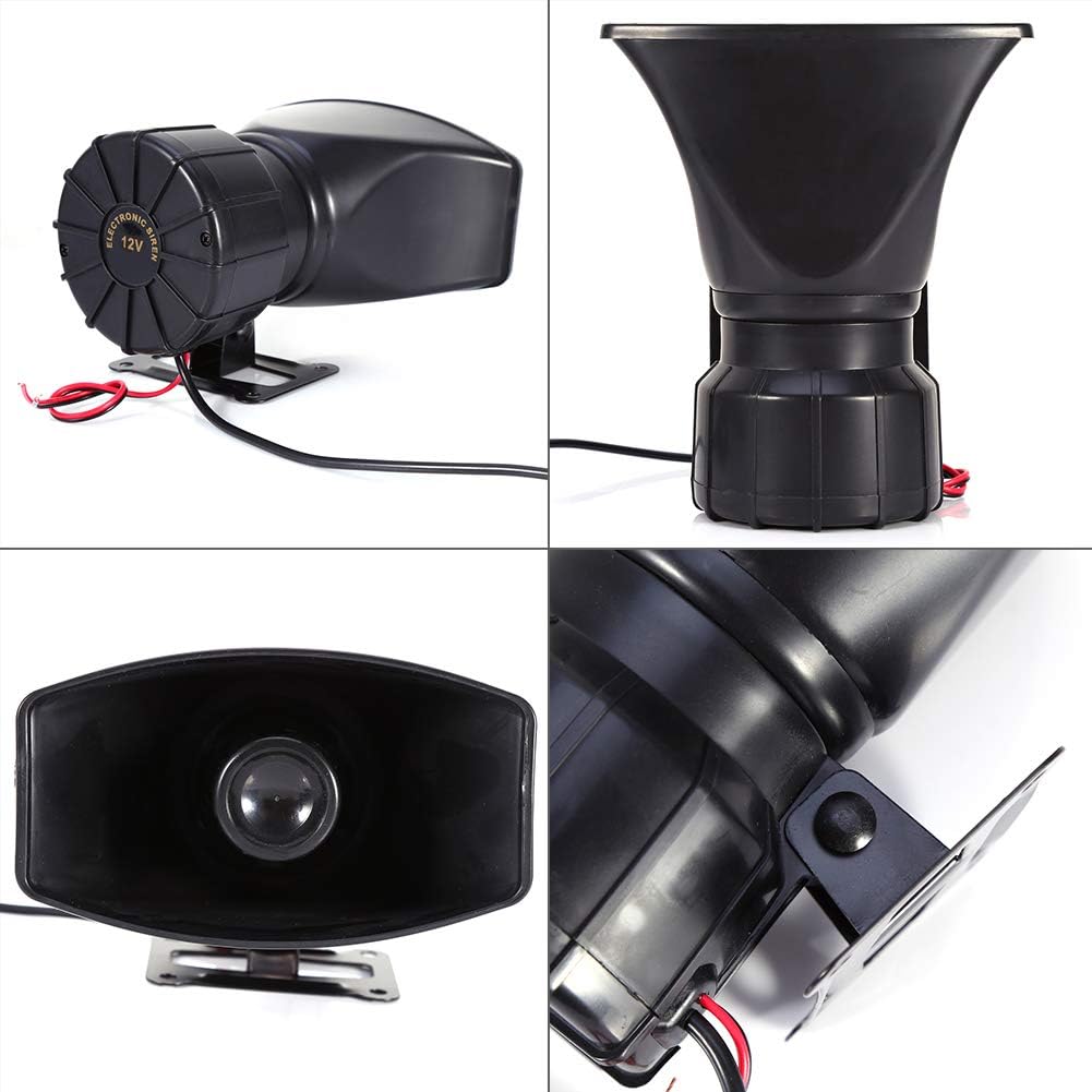 Tbest Sound Warning Megaphone For Car, Megaphone For Van,Car Siren Megaphone 5 - Sound Tone 300Db Car Van Truck Megaphone Loud Air Horn Siren Pa Mic Speaker Ce-4