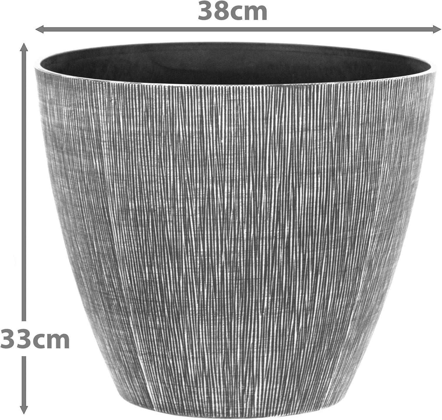 simpa Allure Textured Plastic Planters WHITE Set of 2 Pots - 33cm (H) x 38cm (Diameter)-1