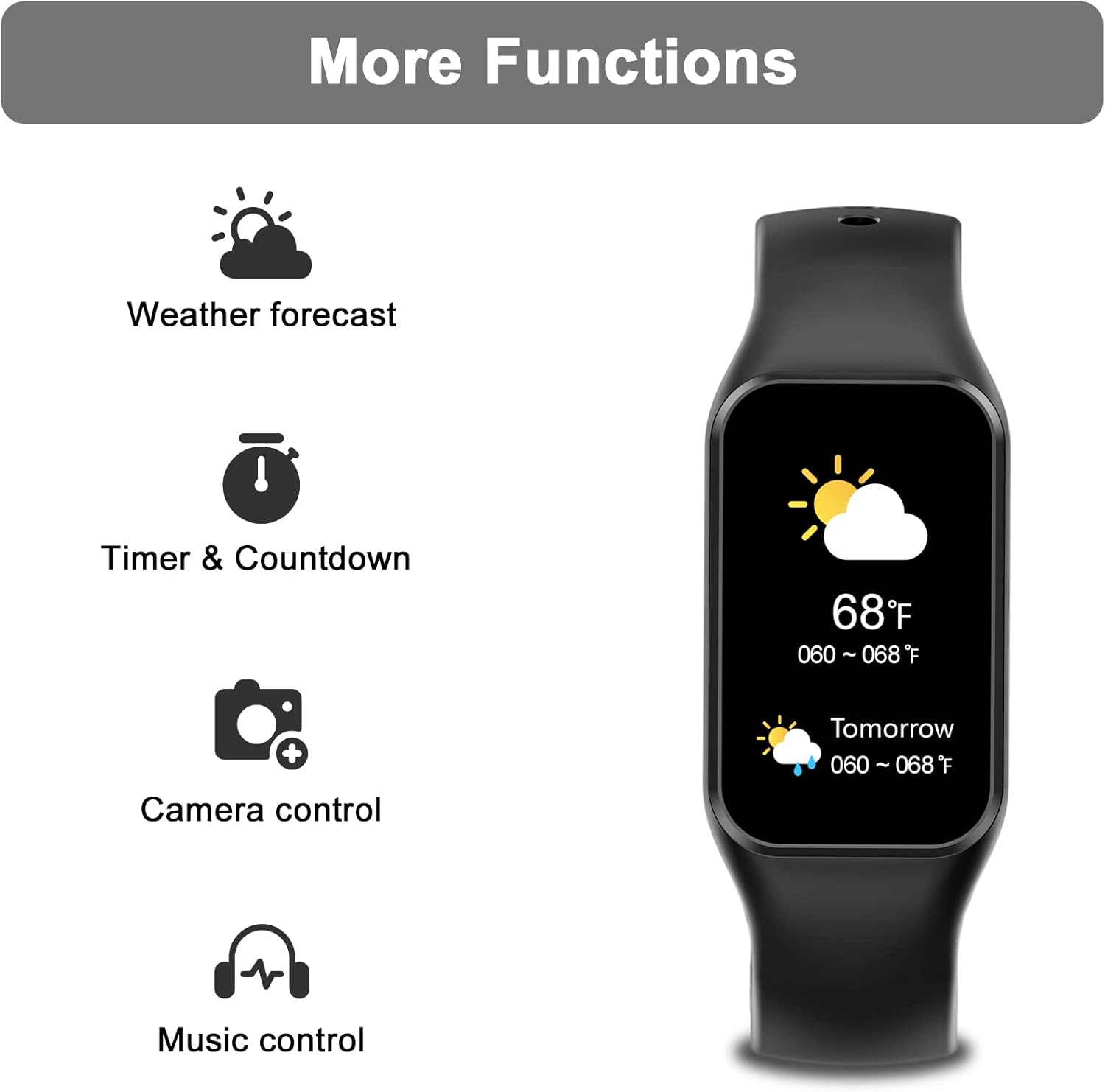 Blackview Smart Watch for Men Women, Fitness Tracker with SpO2 Heart Rate Sleep Monitor, IP68 Waterproof Activity Tracker with 24 Sports, Weather, Notification, Step Counter Watch for iOS Android-5