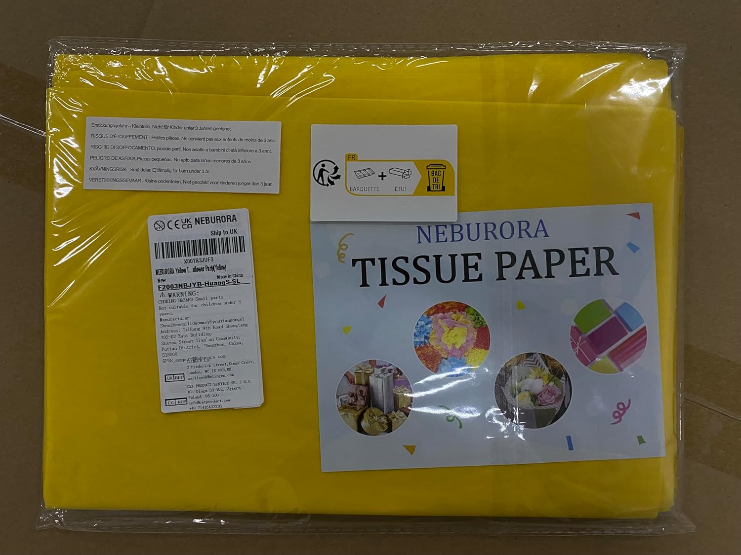 NEBURORA Yellow Tissue Paper for Gift Bags 60 Sheets Yellow Wrapping Tissue Paper Bulk 14 X 20 Inch Bright Yellow Packaging Paper for Gift Wrap Filler Crafts Birthday Wedding Sunflower Party(Yellow)-7