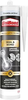 UniBond Seal & Bond Multi-Purpose Sealant, Mould-Resistant and Waterproof Sealant, Suitable for Use as Kitchen and Bathroom Sealant, Translucent, 1 x 291g Cartridge