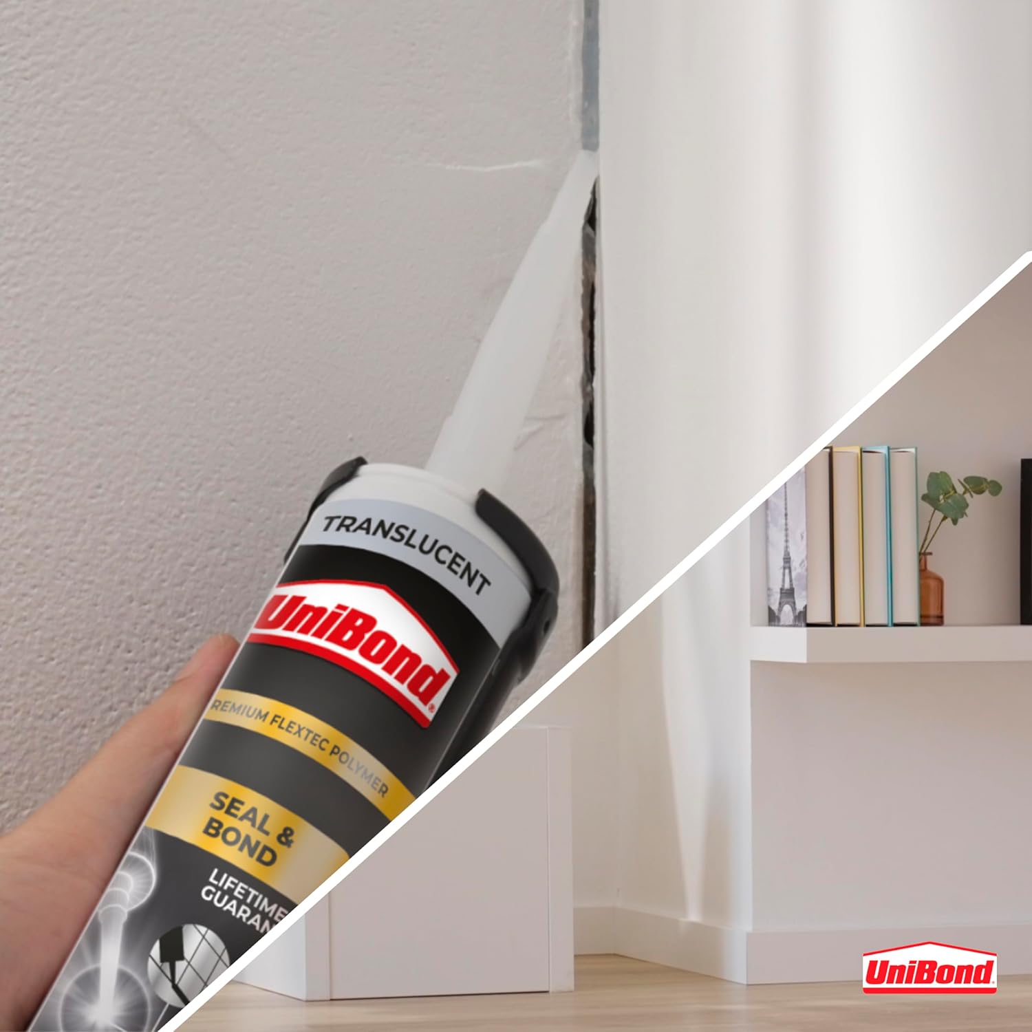 UniBond Seal & Bond Multi-Purpose Sealant, Mould-Resistant and Waterproof Sealant, Suitable for Use as Kitchen and Bathroom Sealant, Translucent, 1 x 291g Cartridge-4